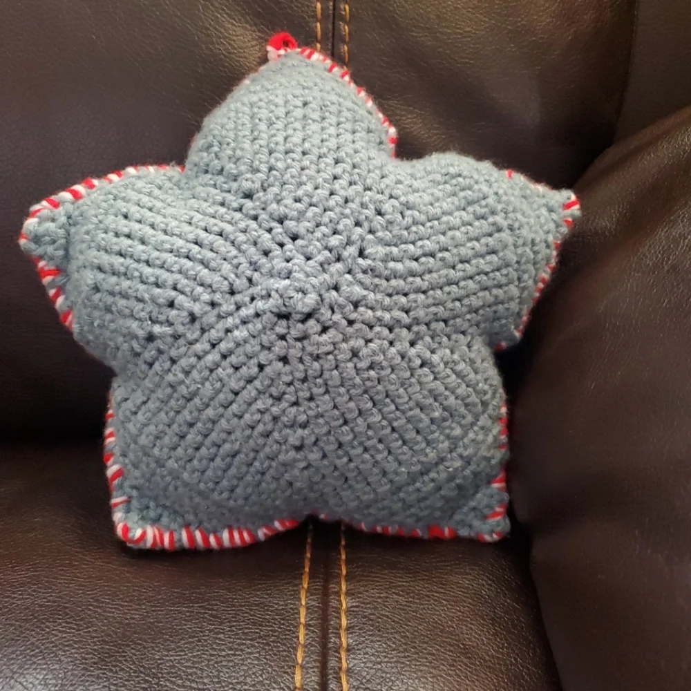 Crocheted star pillow or ornament